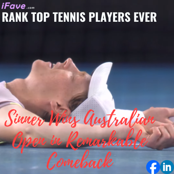 Banner image featuring Jannik Sinner celebrating his Australian Open win